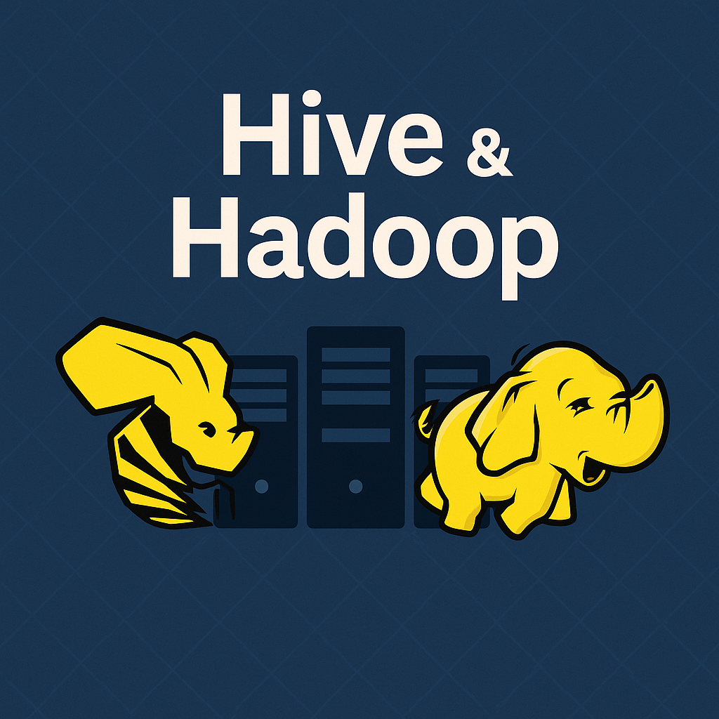 Hive and Hadoop tutorial diagram with Hive tables and Hadoop HDFS cluster